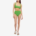 Nanushka Women's Bente High Rise Bikini Bottom in Green
