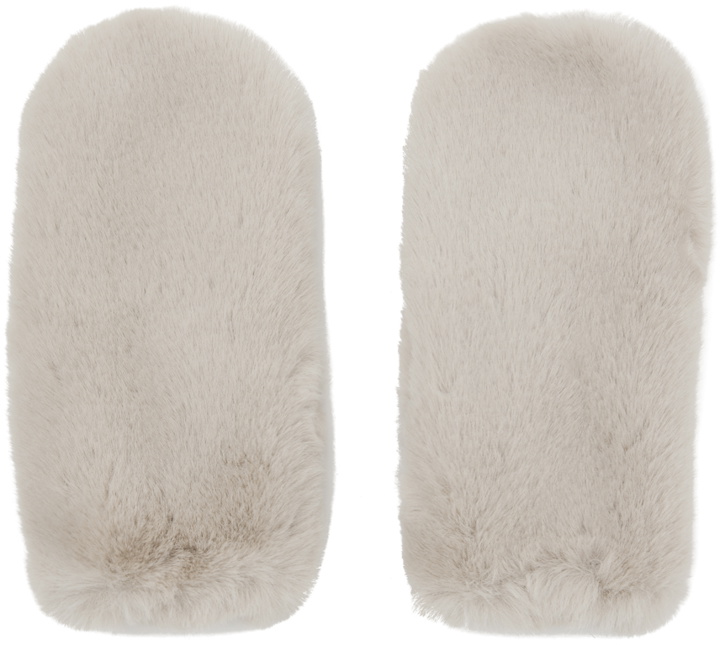 Photo: Stand Studio Off-White Charlie Faux-Fur Mittens