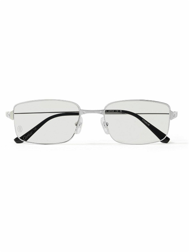 Photo: Cartier Eyewear - Rectangular-Frame Titanium Optical Glasses