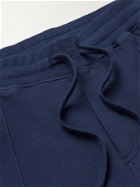 SCHIESSER - Peter Slim-Fit Tapered Fleece-Back Cotton-Blend Piqué Sweatpants - Blue