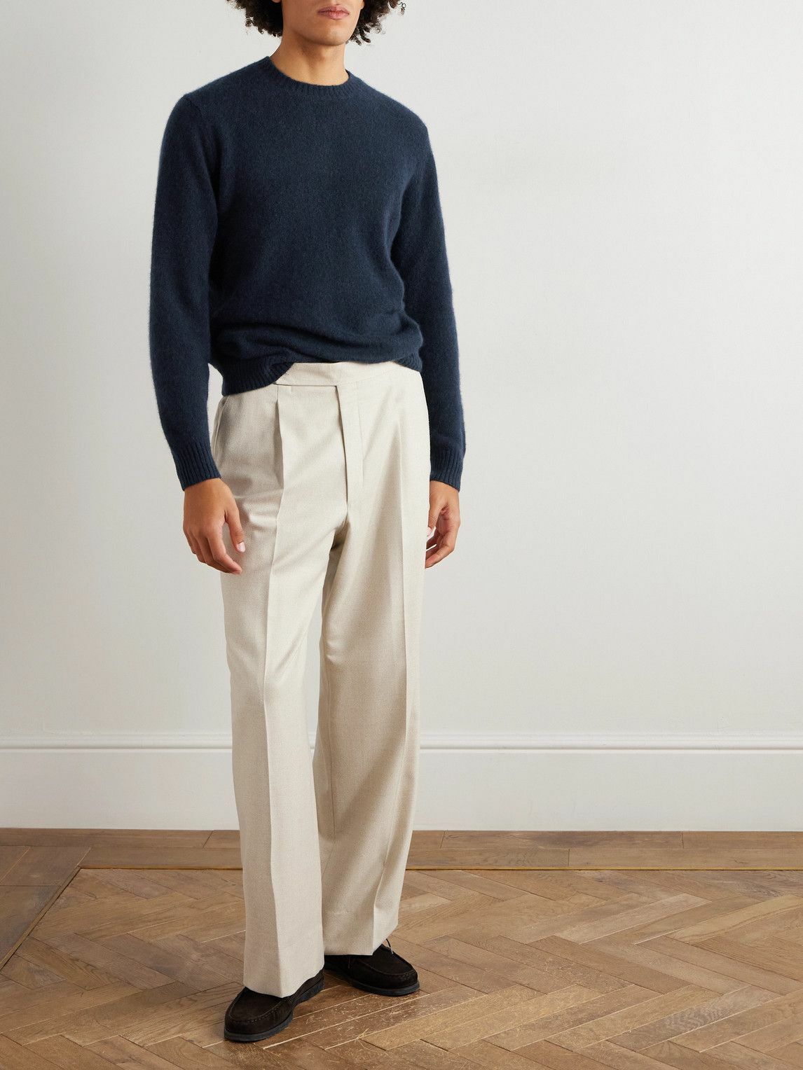 Thom Sweeney - Brushed Cashmere-Blend Sweater - Blue