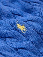 Polo Ralph Lauren - Logo-Embroidered Cable-Knit Cotton Sweater - Blue