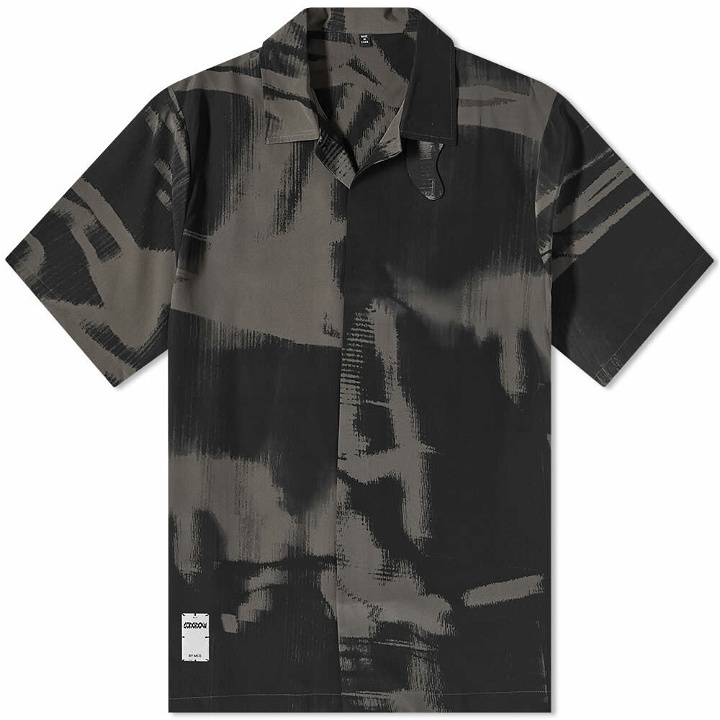 Photo: MCQ Men's Minimal Printed Vacation Shirt in Darkest Black