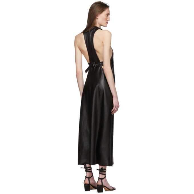 Tibi Black Celia Drape Bias Dress Tibi