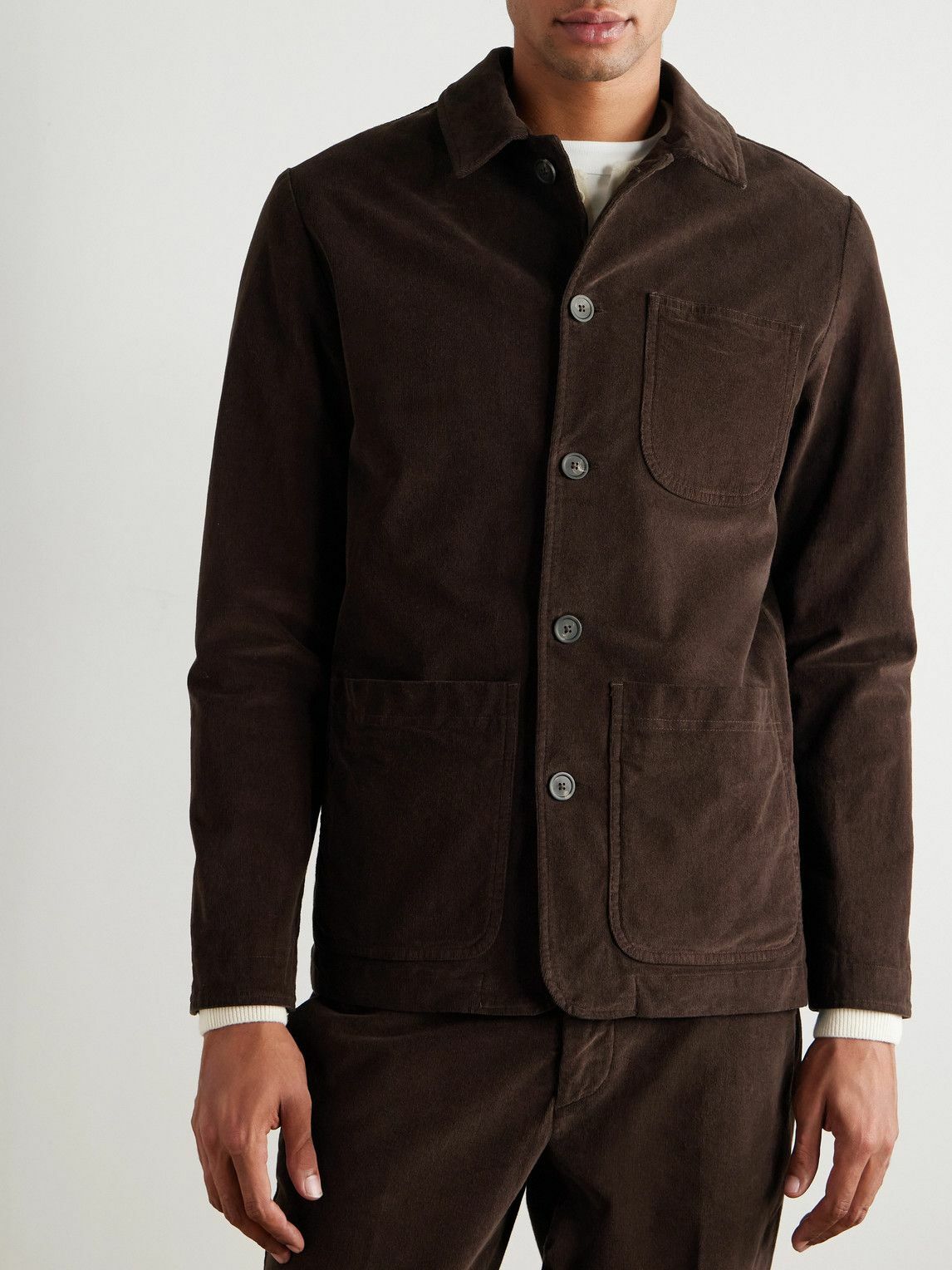 Altea - Constantin Garment-Dyed Stretch-Cotton Corduroy Overshirt - Brown