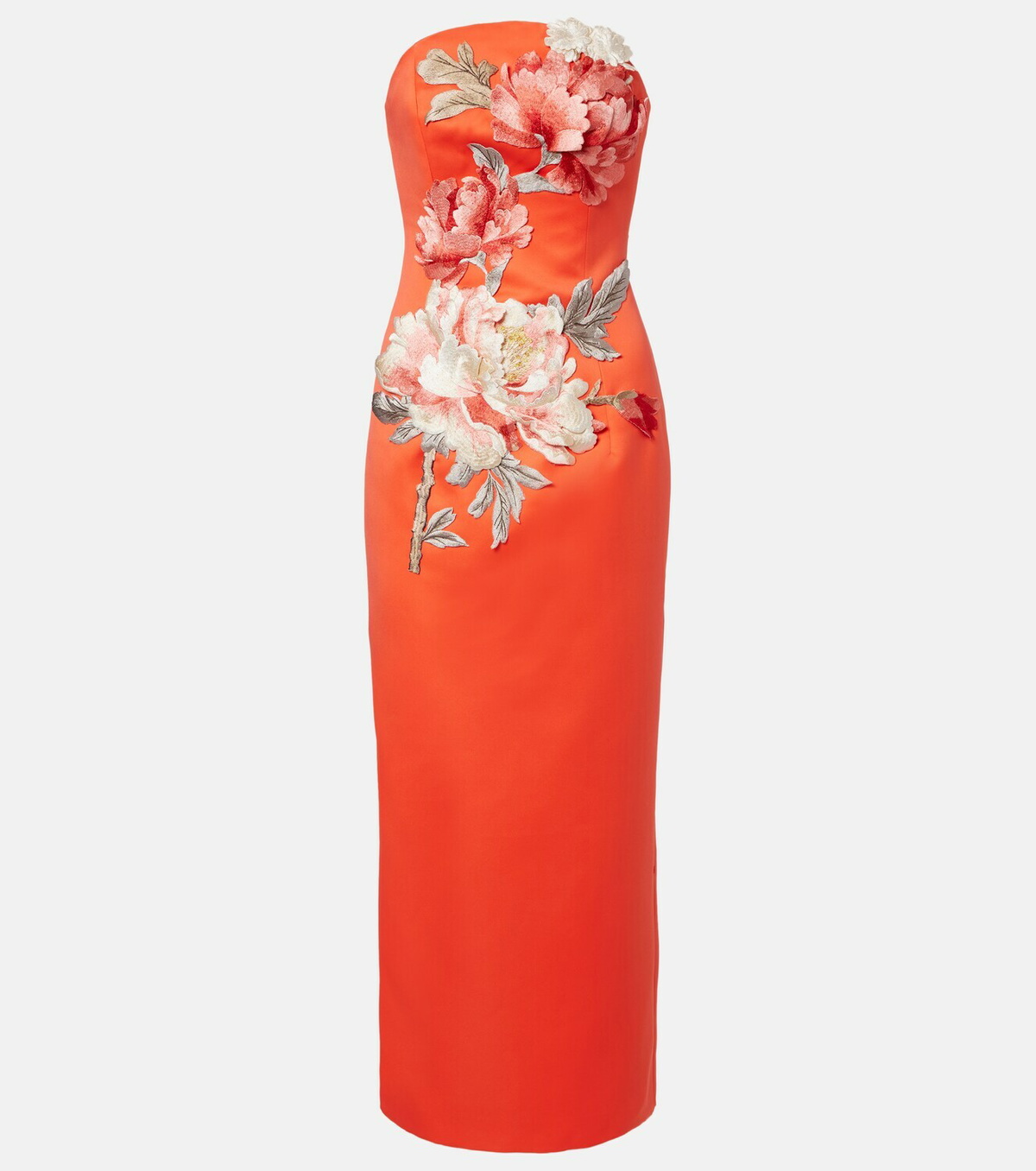 Leo Lin Ava floral-appliqué satin corset gown