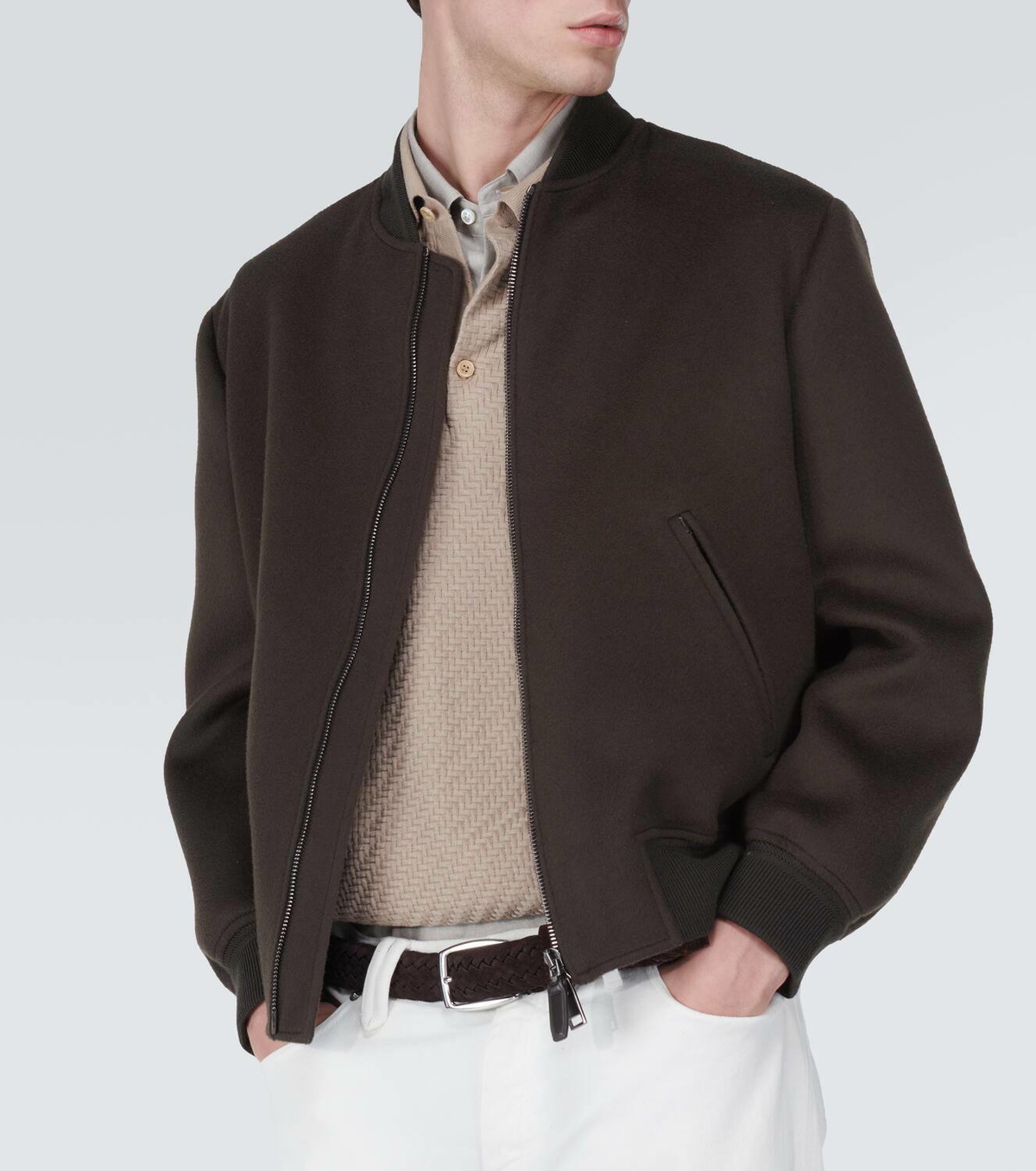 Brioni Wool and cashmere bomber jacket