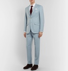 Richard James - Sky-Blue Hyde Slim-Fit Mélange Wool-Hopsack Suit Trousers - Sky blue