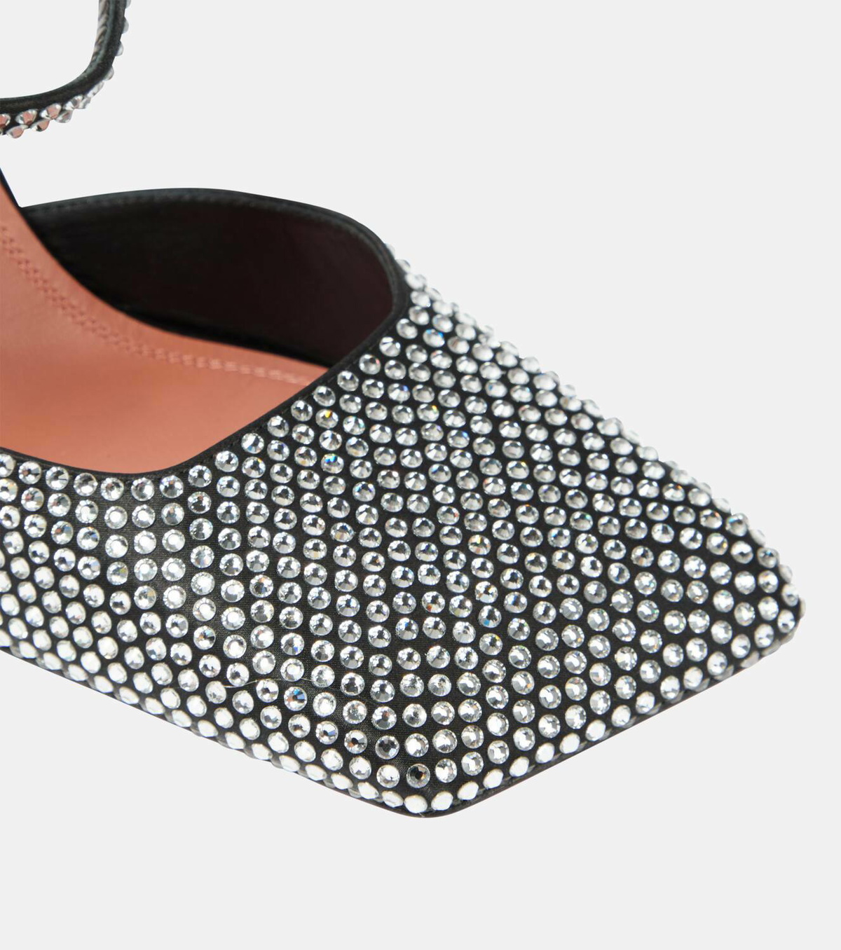 AMINA MUADDI◆Charlotte スリング スエード プリント デニム 95 Amina Muaddi Charlotte 95 embellished satin pumps Amina Muaddi