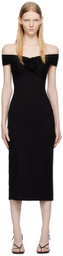 Reformation Black Fiorello Midi Dress