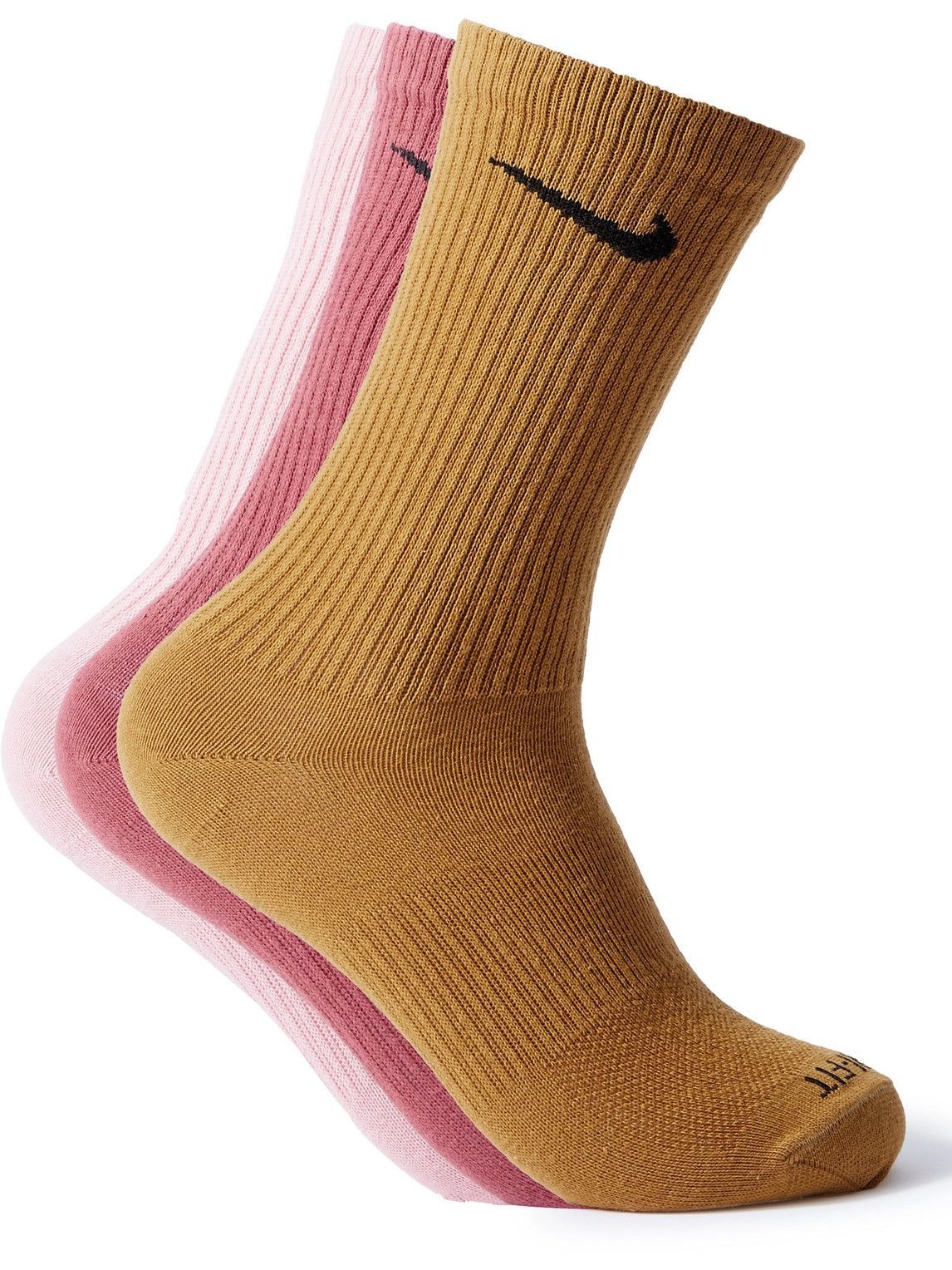Photo: Nike Training - Three-Pack Everyday Plus Ribbed Dri-FIT Cotton-Blend Socks - Multi