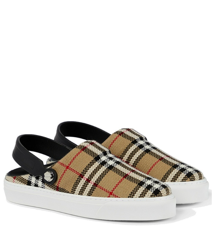 Photo: Burberry - Checked slingback slippers