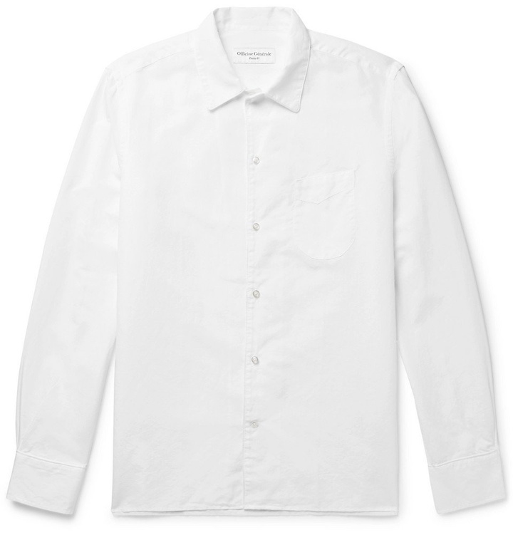 Photo: Officine Generale - Cotton and Linen-Blend Shirt - Men - White