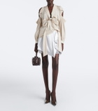 Acne Studios Layered lace-trimmed satin miniskirt
