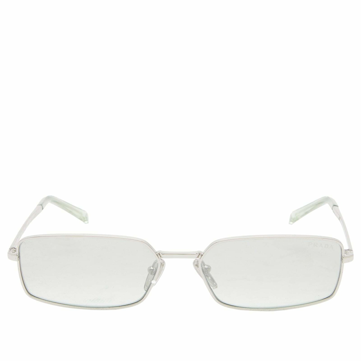 Prada Eyewear Women's A60S Sunglasses in Silver/Light Green Silver Gradient 