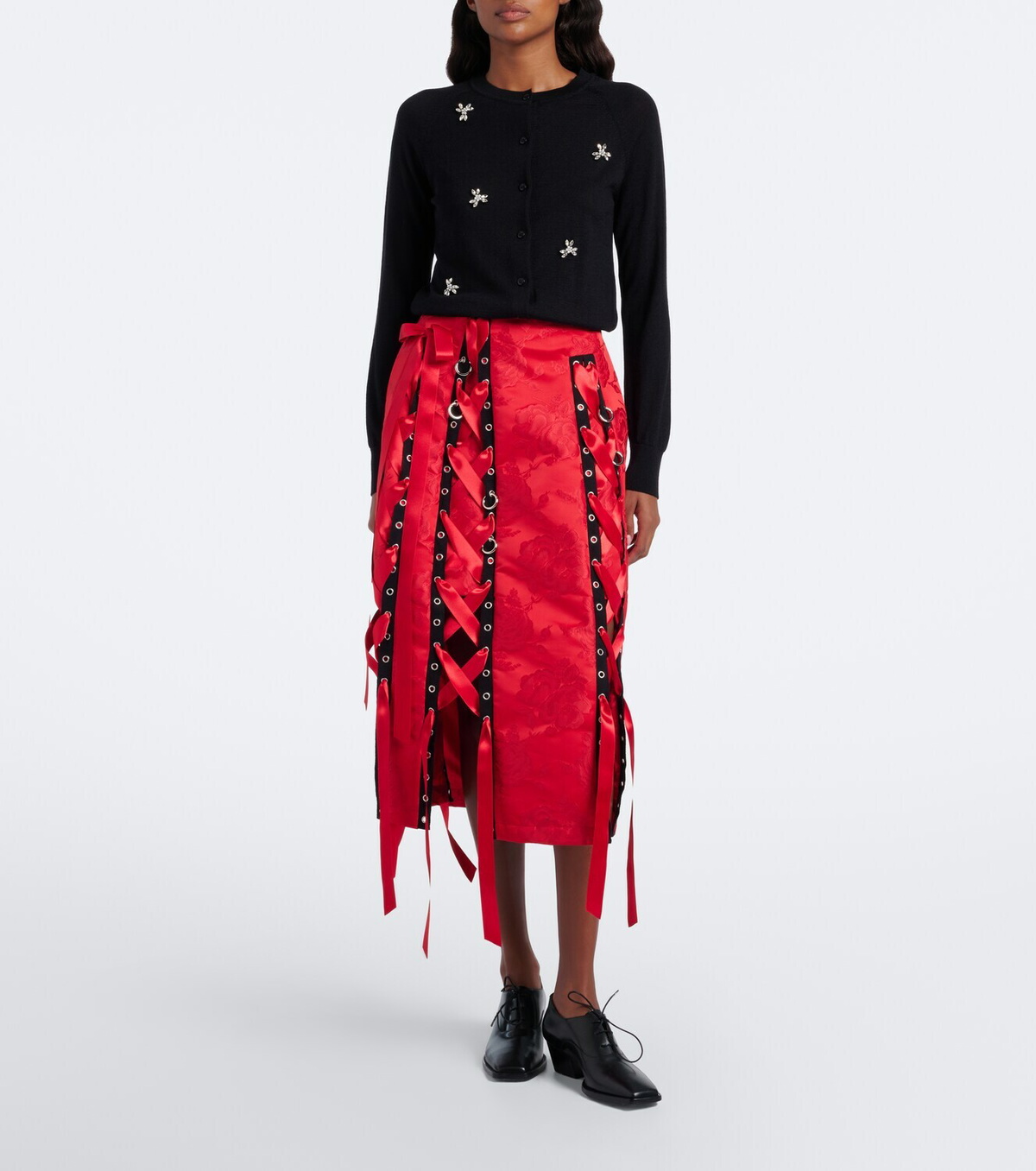 Simone Rocha Embellished wool and silk cardigan