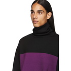 Dries Van Noten Black and Purple Tapas Turtleneck