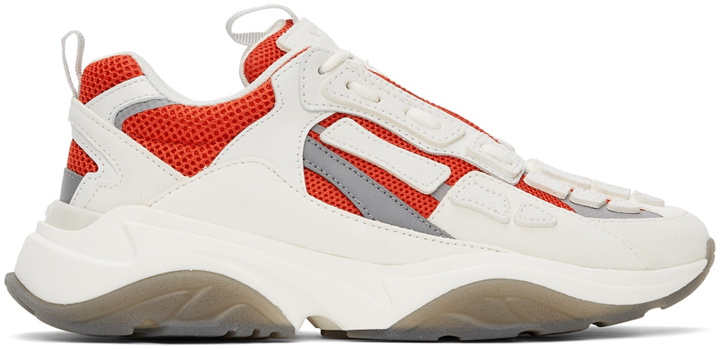 Photo: AMIRI Off-White & Red Bone Runner Sneakers