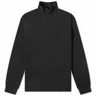 Auralee Men's Long Sleeve Mock Neck T-Shirt in Black