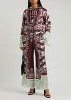 Lug Von Siga Madison Printed Wide-leg Satin Trousers Red