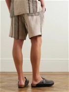 Oliver Spencer - Osborne Straight-Leg Striped Linen Shorts - Neutrals