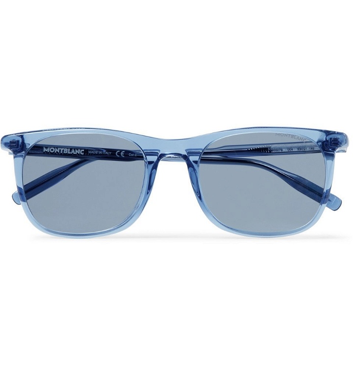 Photo: Montblanc - D-Frame Acetate Sunglasses - Light blue