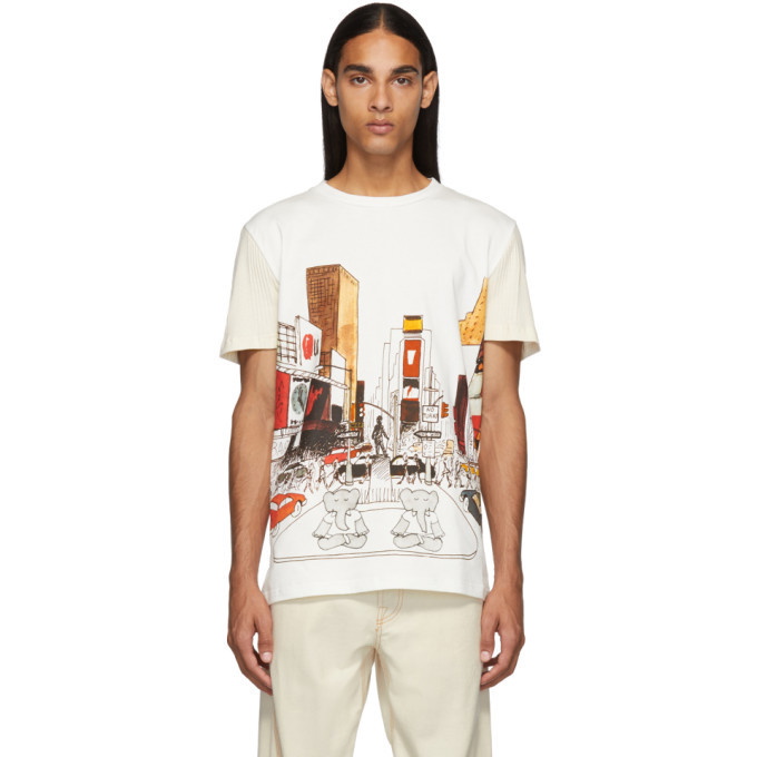 Photo: Lanvin White and Off-White Panel Babar NY T-Shirt
