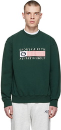 Sporty & Rich Green Athletic Group Flag Sweatshirt