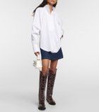 Ganni Embroidered leather cowboy boots