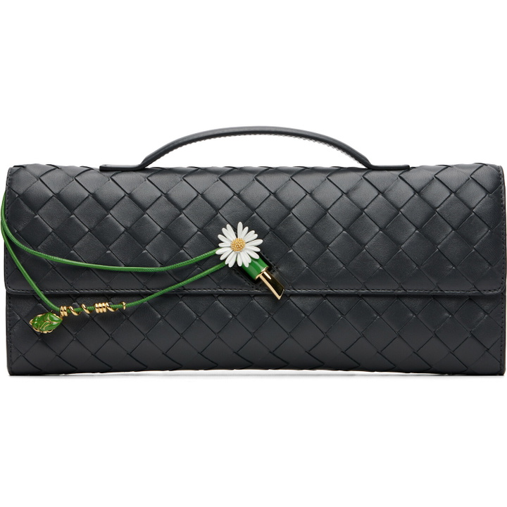 Photo: Bottega Veneta Navy Daisy Closure Andiamo Clutch