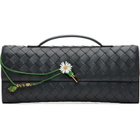 Bottega Veneta Navy Daisy Closure Andiamo Clutch