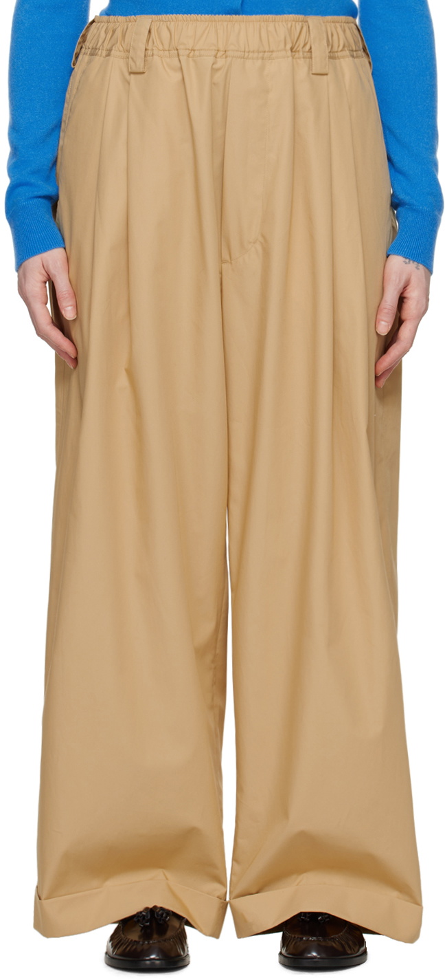 Meryll Rogge Beige Drawstring Trousers