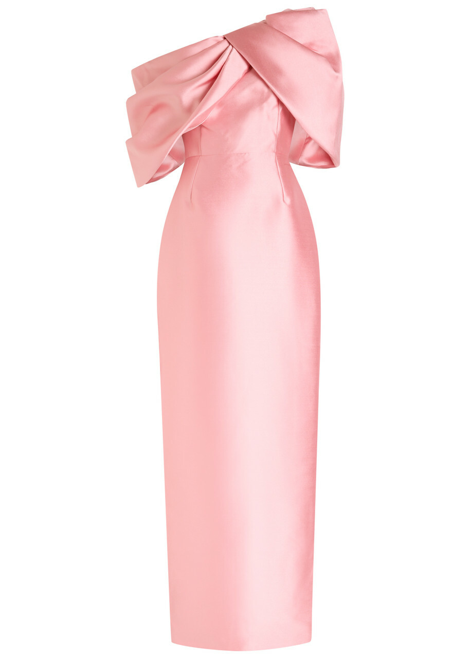 Solace London Davina One-shoulder Faille Gown Light Pink