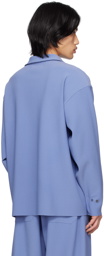 Birrot Blue Spread Collar Shirt