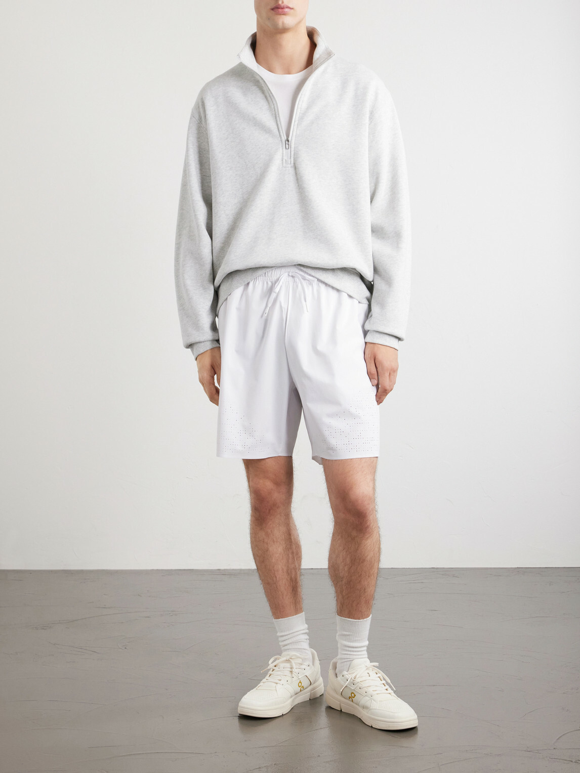 On - Court Straight-Leg Recycled-Shell Tennis Shorts - White