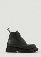 Lug Lace-Up Ankle Boots in Dark Green