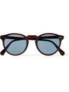 OLIVER PEOPLES - Gregory Peck Round-Frame Acetate Sunglasses - Burgundy