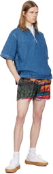 SUNNEI Blue Short Sleeve Denim Polo