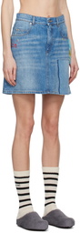 Marni Blue Paneled Denim Miniskirt