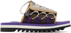 Suicoke Brown & Purple DAO-2ab Sandals