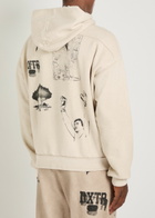 Duke And Dexter Sketch Printed Cotton Sweatshirt Off White