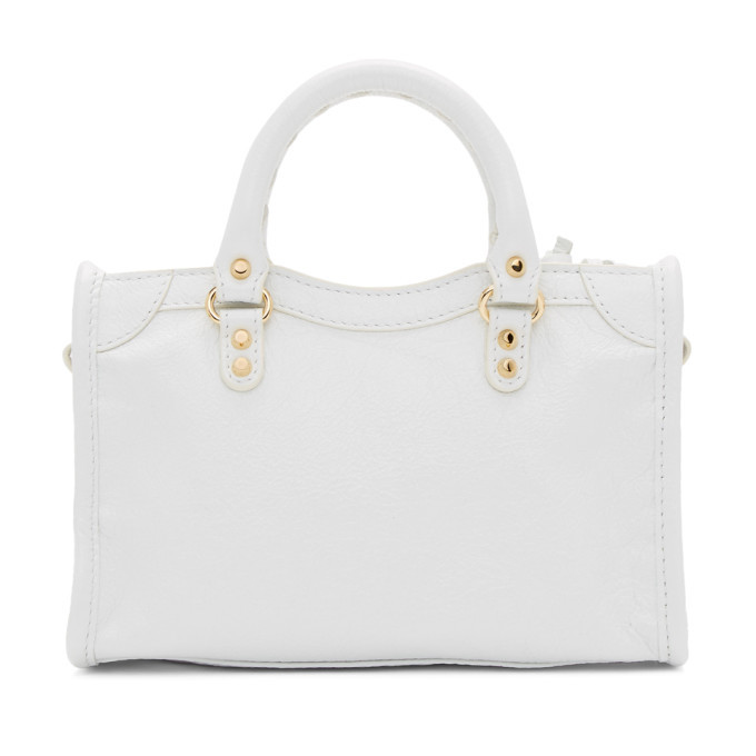 Balenciaga White Nano City Bag