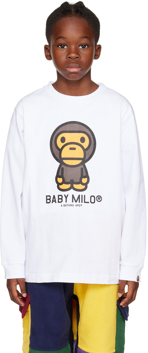 BABY MILO Tシャツ 140 ホワイト BABY MILO® STORE Milo regular fit tee | Bape official