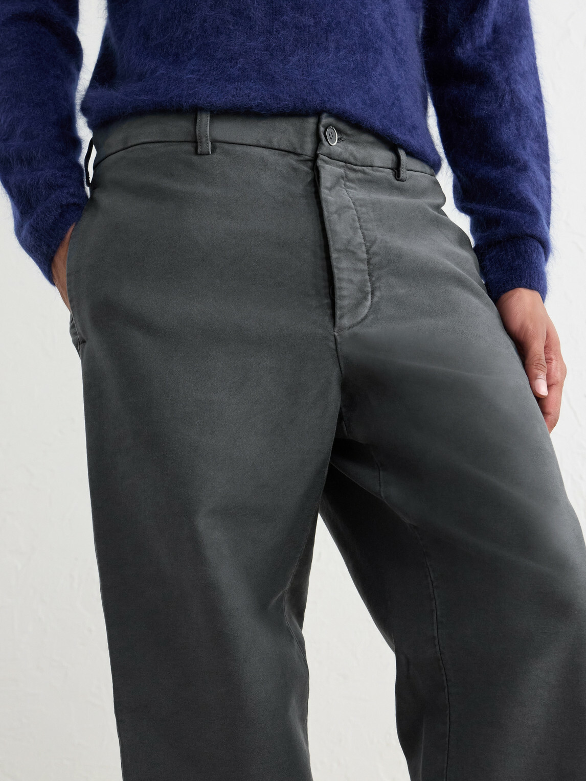 Barena - Straight-Leg Cotton-Satin Trousers - Gray