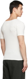 Maison Margiela Off-White Rib Cotton T-Shirt