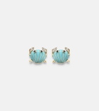 Yvonne Léon Crabe Coquillage 9kt gold earrings with gemstones