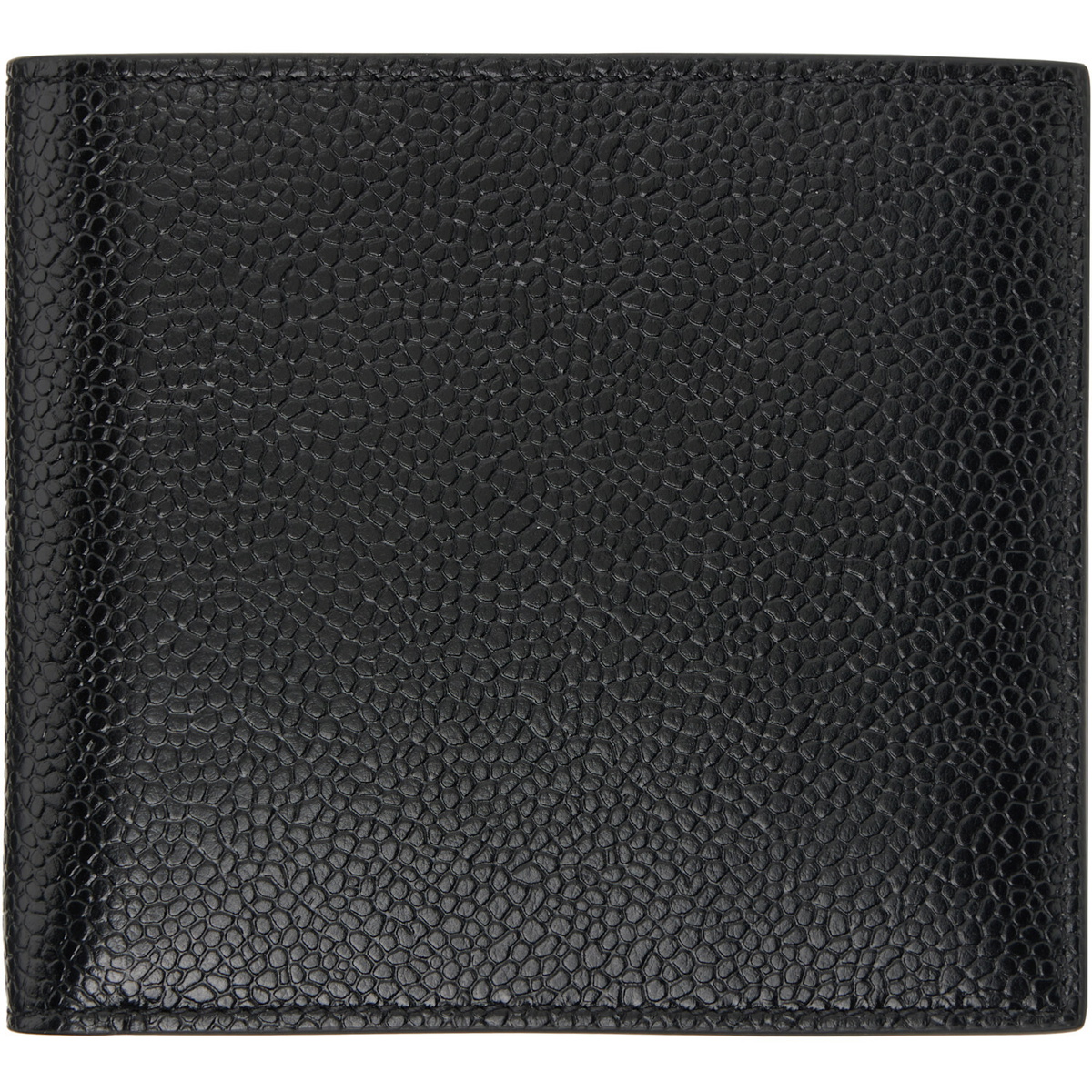 Thom Browne Black Pebble Grain Leather Billfold Wallet