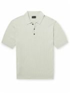 Club Monaco - Cable-Knit Cotton-Blend Polo Shirt - Neutrals