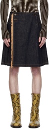 Jean Paul Gaultier Indigo Wrap Denim Skirt