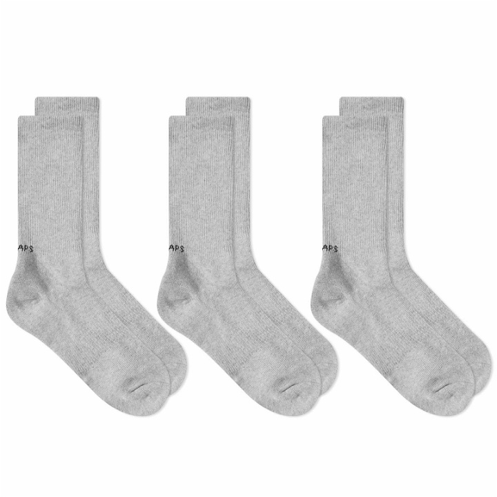 Photo: WTAPS Men's 05 Skivvies Sock - 3-Pack in Grey